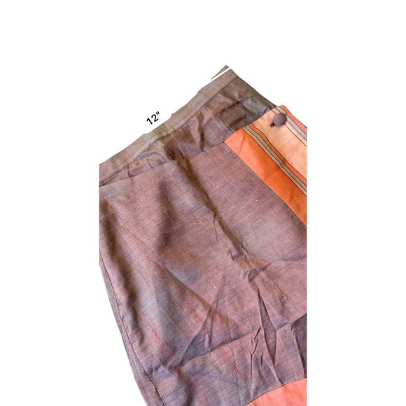 Y2K ARC Skirt Womens JR 5/6 Brown Orange Knee Length Mod Artsy Indie Boho - Picture 6 of 9